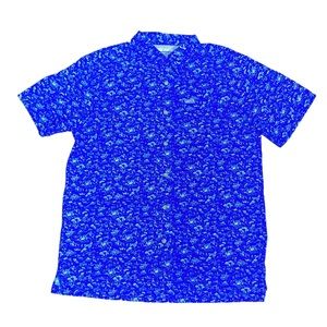 Columbia PFG mens short sleeve blue shirt Medium